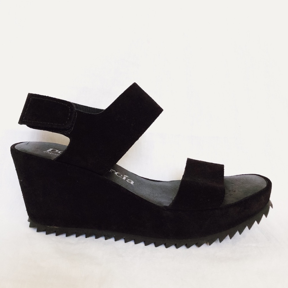 Pedro García Fiona Wedge Sandal Black Suede 36.5 - Picture 7 of 16